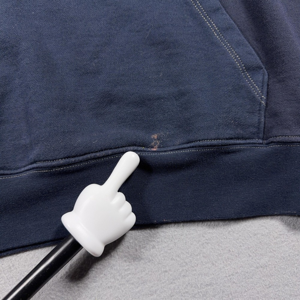 Eckhaus Latta Hoodie Mens Medium Blue Brown Pullover Fleece Sweatshirt Logo - Picture 3 of 11
